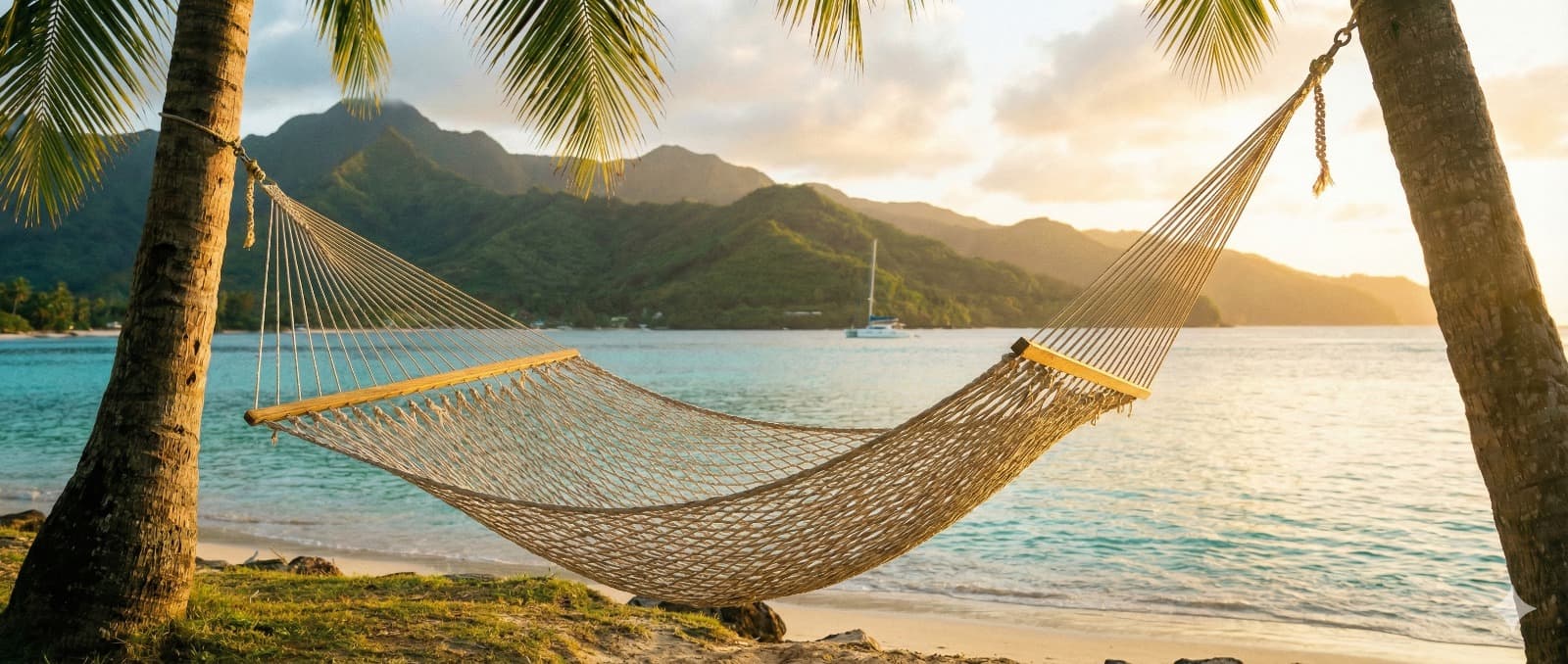 Hammock on a tropical beach — travel with peace of mind with Wowiin